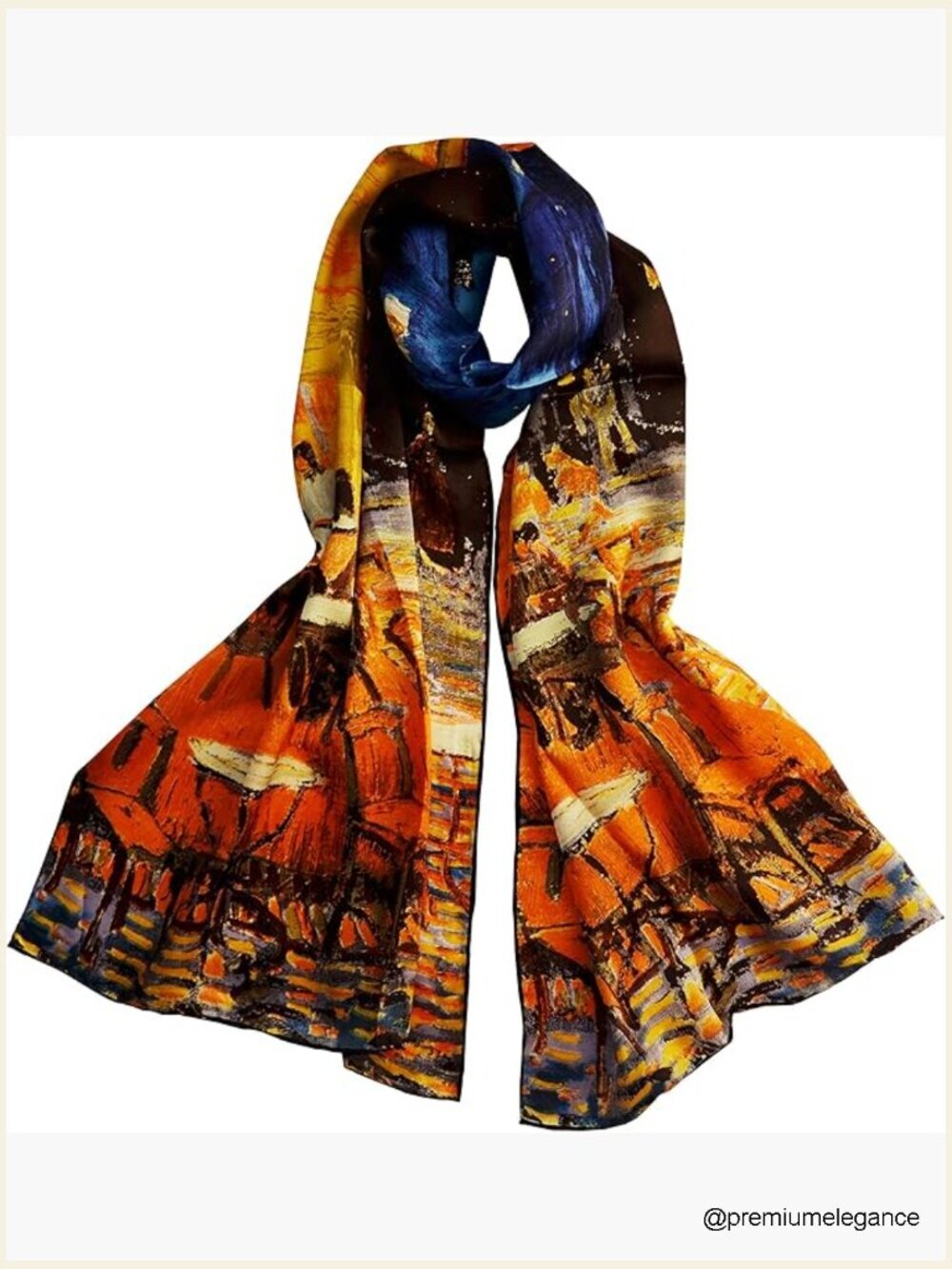 Art Silk Scarf Van Gogh Starry Night Shawl Wrap